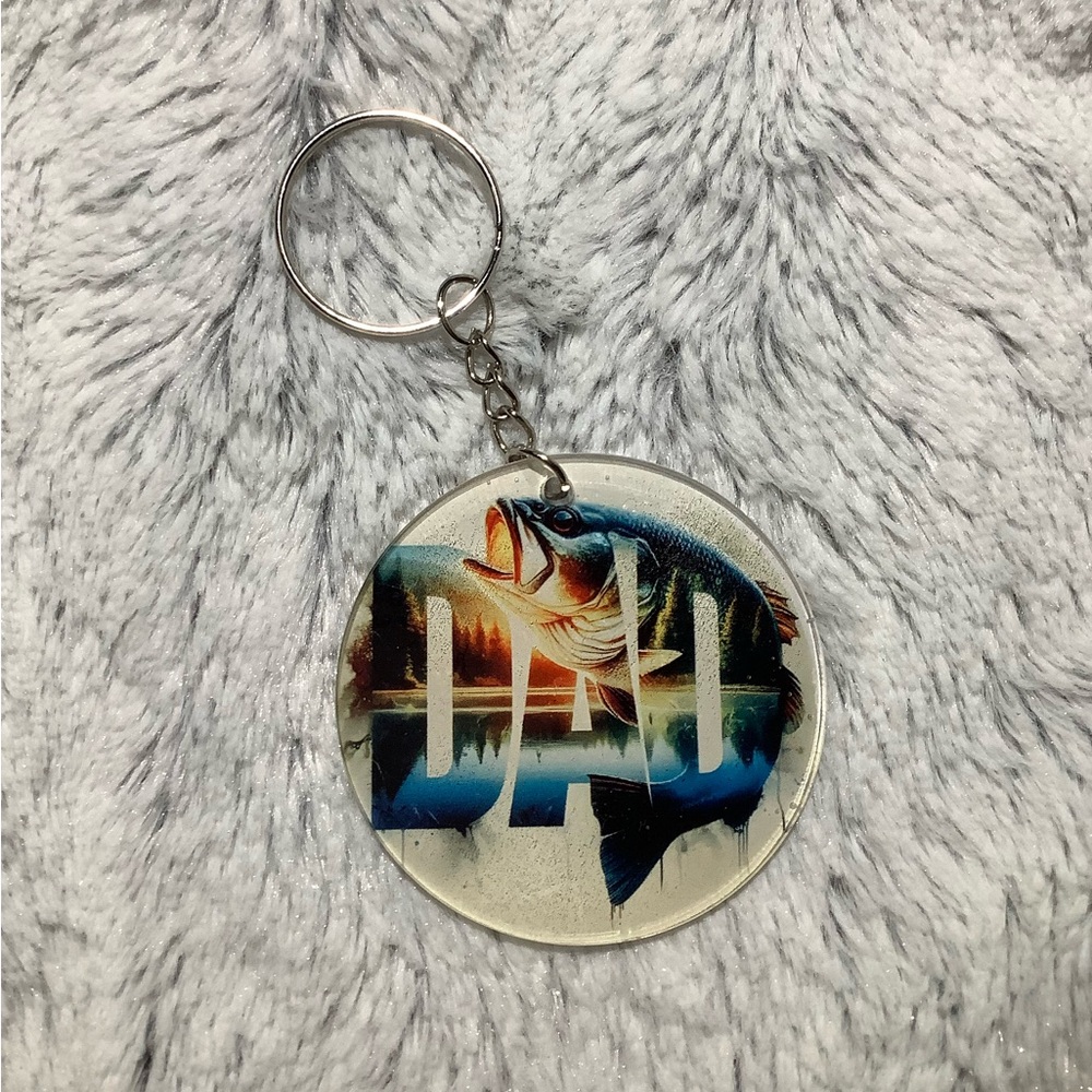 Dad bass acrylic key chain ring